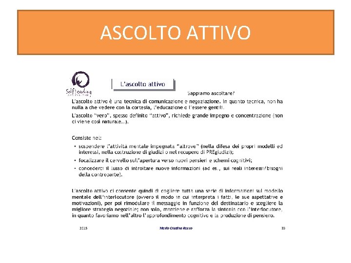 ASCOLTO ATTIVO 