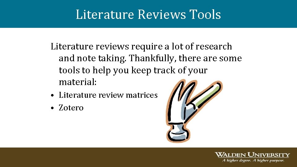 Literature Reviews Tools Literature reviews require a lot of research and note taking. Thankfully,