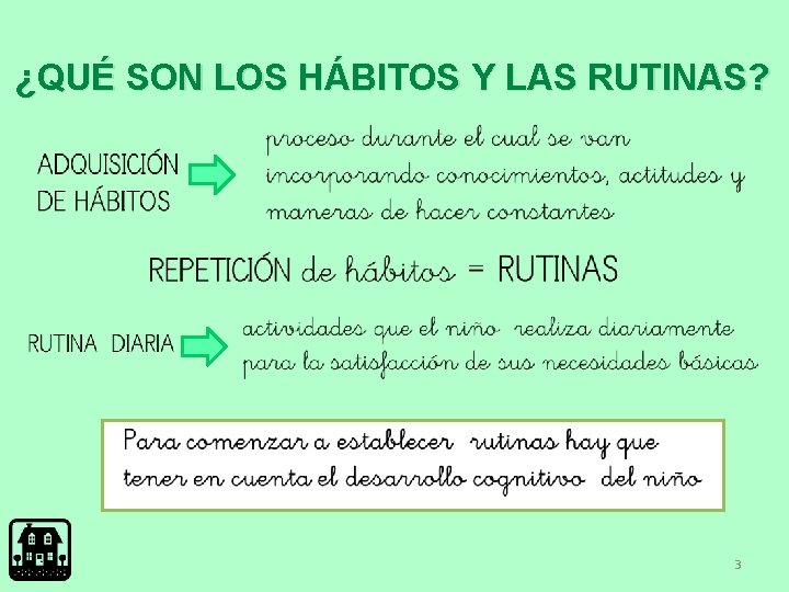 ¿QUÉ SON LOS HÁBITOS Y LAS RUTINAS? 3 