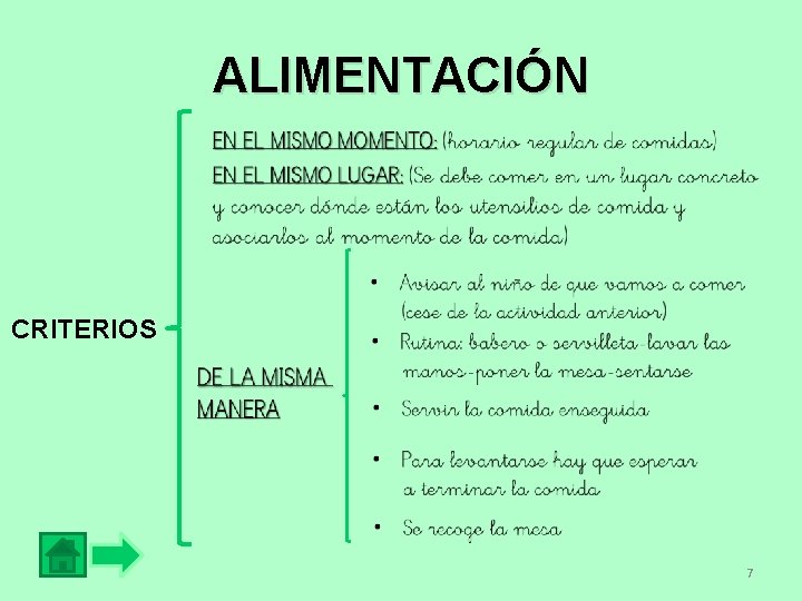 ALIMENTACIÓN CRITERIOS 7 