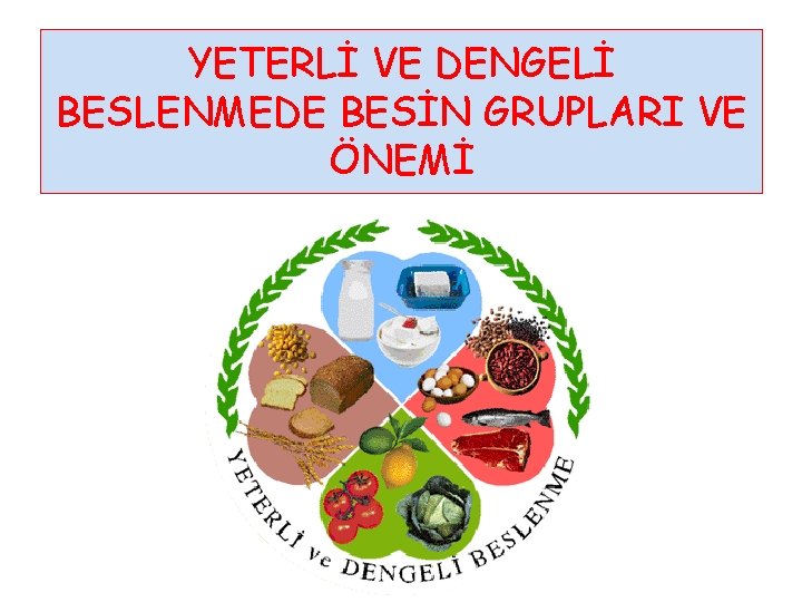 YETERLİ VE DENGELİ BESLENMEDE BESİN GRUPLARI VE ÖNEMİ 