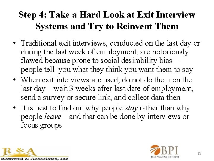 Step 4: Take a Hard Look at Exit Interview Systems and Try to Reinvent