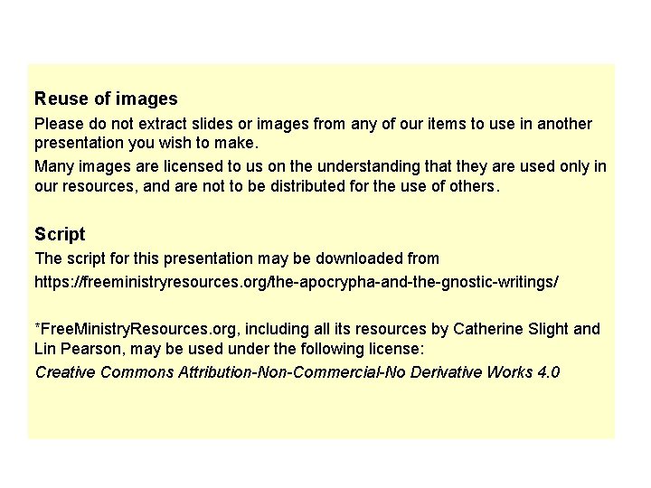 Reuse of images Please do not extract slides or images from any of our