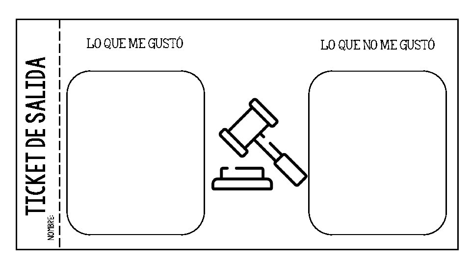 NOMBRE: TICKET DE SALIDA LO QUE ME GUSTÓ LO QUE NO ME GUSTÓ 