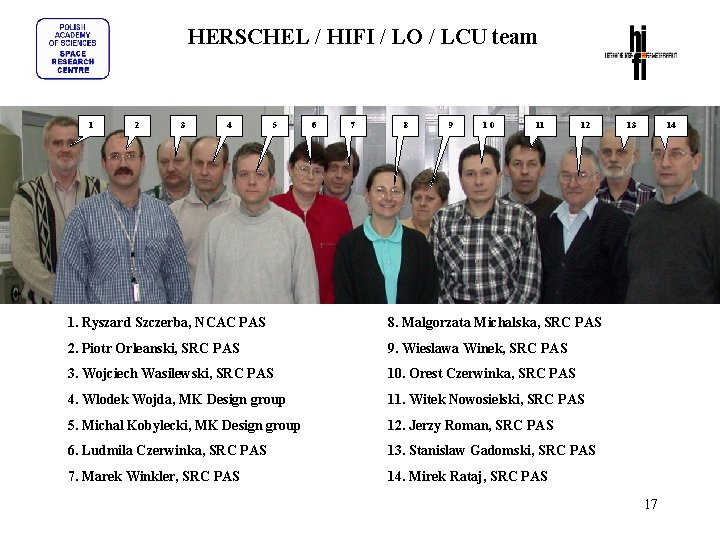 HERSCHEL / HIFI / LO / LCU team 1 2 3 4 5 6