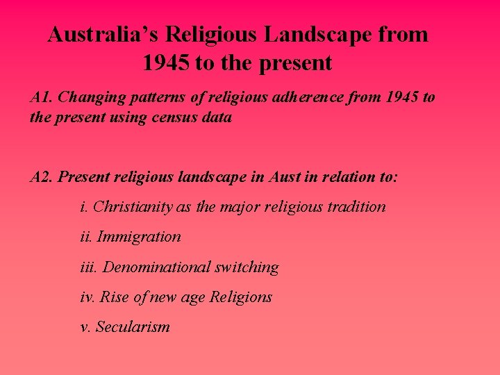 Australias Religious Landscape From 1945 To The Present