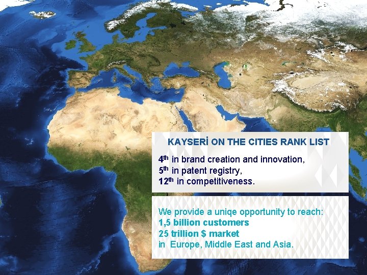 KAYSERİ ON THE CITIES RANK LIST 4 th in brand creation and innovation, 5