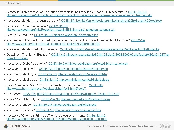 Electrochemistry • Wikipedia. "Table of standard reduction potentials for half-reactions important in biochemistry. "