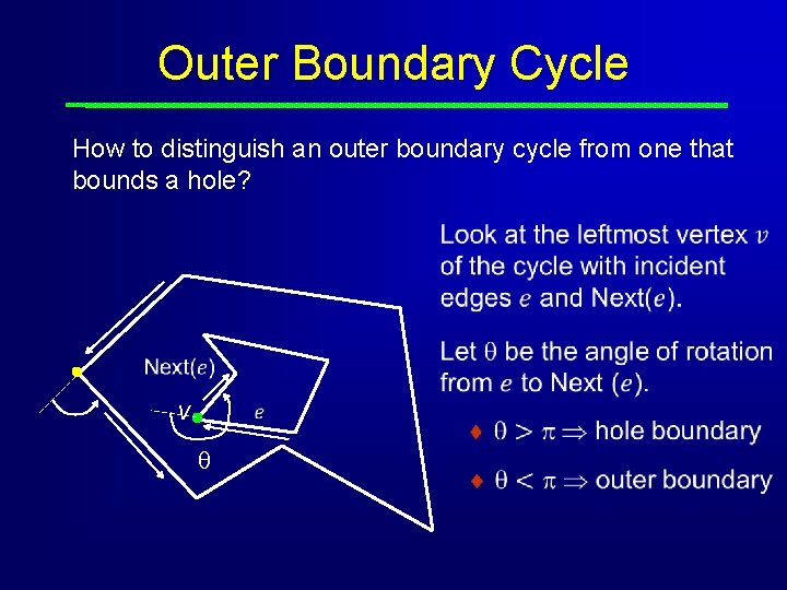 Outer Boundary Cycle How to distinguish an outer boundary cycle from one that bounds