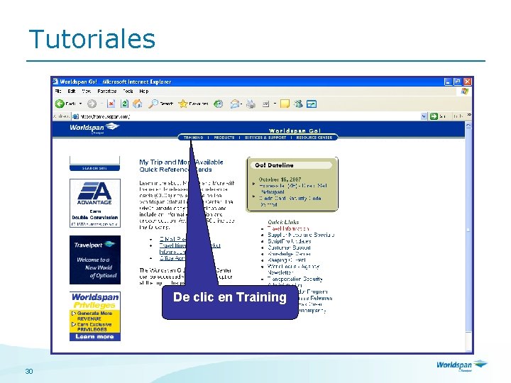 Tutoriales De clic en Training 30 