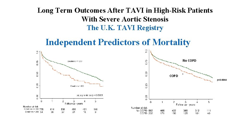 Long Term Outcomes After TAVI in High-Risk Patients With Severe Aortic Stenosis The U.