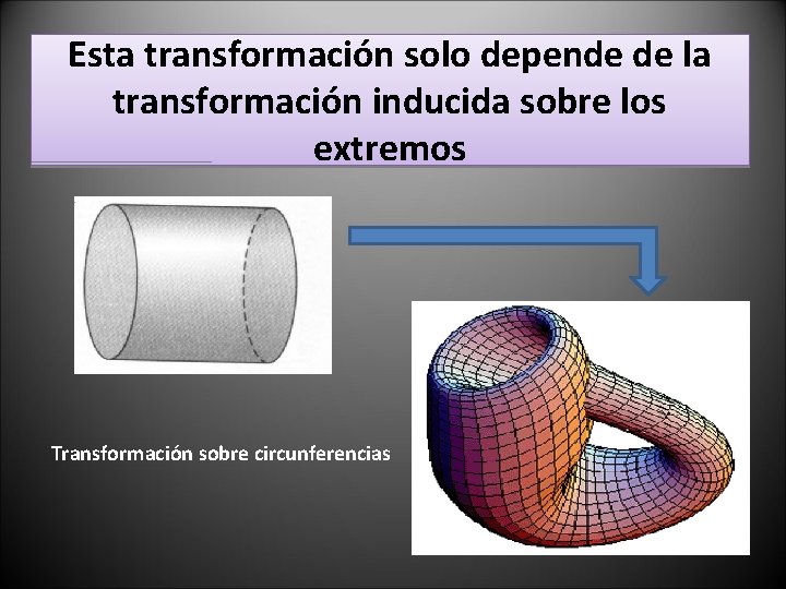 Esta transformación solo depende de la transformación inducida sobre los extremos Transformación sobre circunferencias