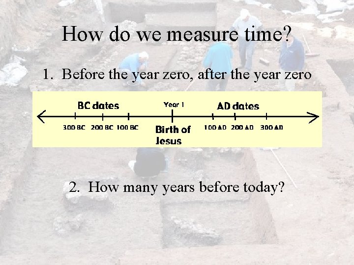 How do we measure time? 1. Before the year zero, after the year zero