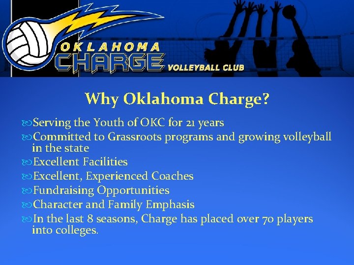 Why Oklahoma Charge? Serving the Youth of OKC for 21 years Committed to Grassroots