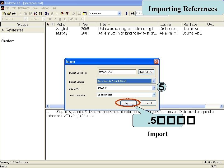 Importing References 5. 5���� Import 