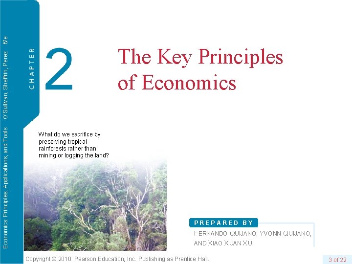 6/e. Economics: Principles, Applications, and Tools O’Sullivan, Sheffrin, Perez The Key Principles of Economics