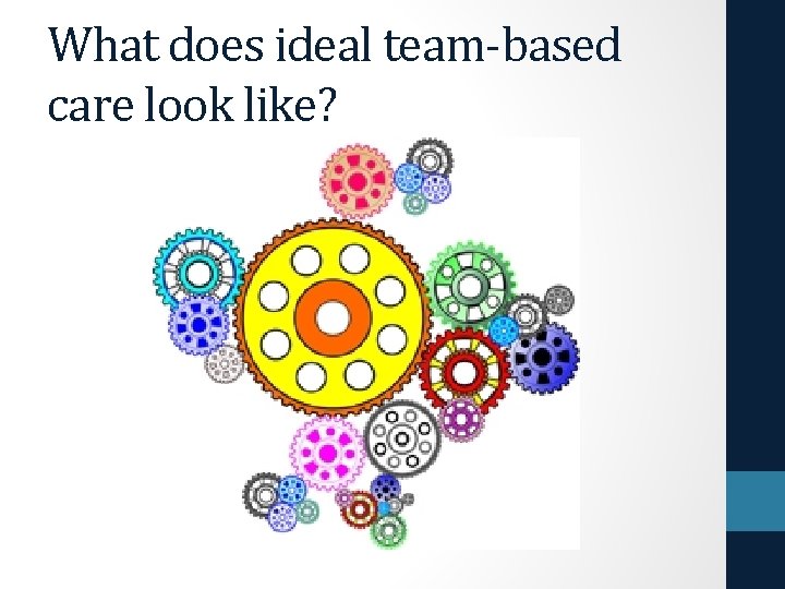 What does ideal team-based care look like? 
