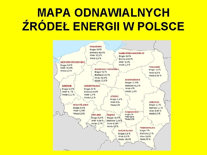 MAPA ODNAWIALNYCH ŹRÓDEŁ ENERGII W POLSCE 