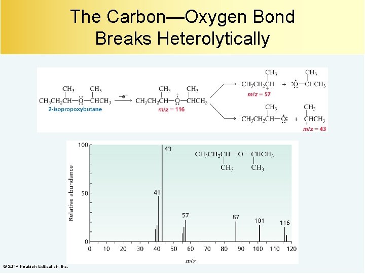 The Carbon—Oxygen Bond Breaks Heterolytically © 2014 Pearson Education, Inc. 