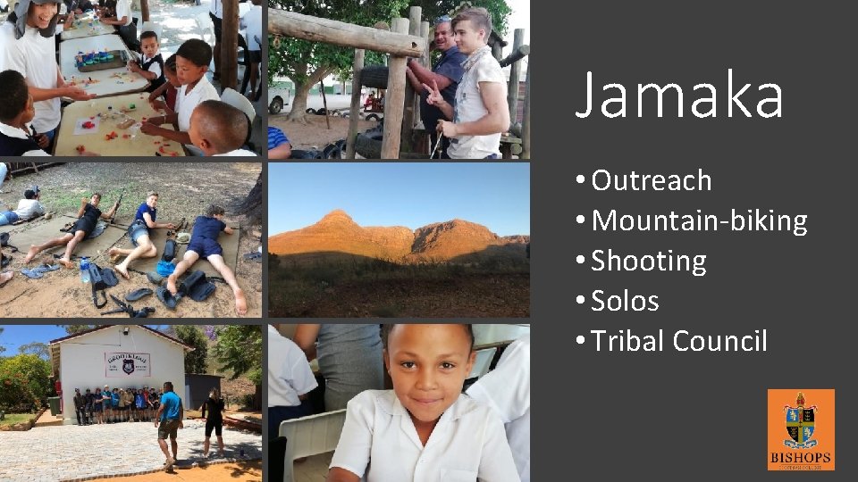 Jamaka • Outreach • Mountain-biking • Shooting • Solos • Tribal Council 