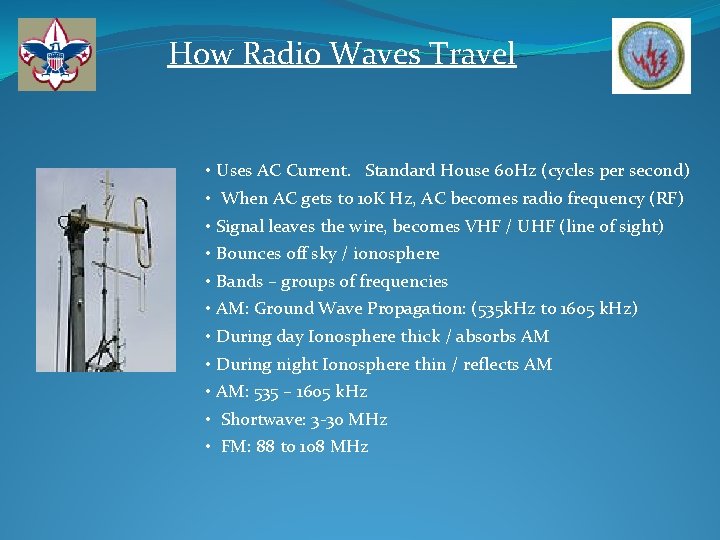 How Radio Waves Travel • Uses AC Current. Standard House 60 Hz (cycles per
