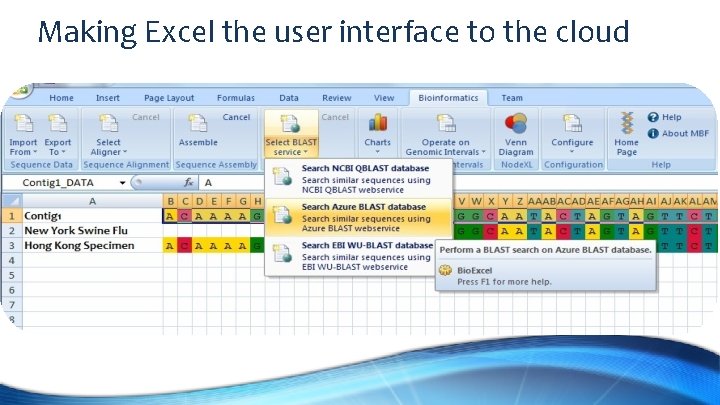 Making Excel the user interface to the cloud 