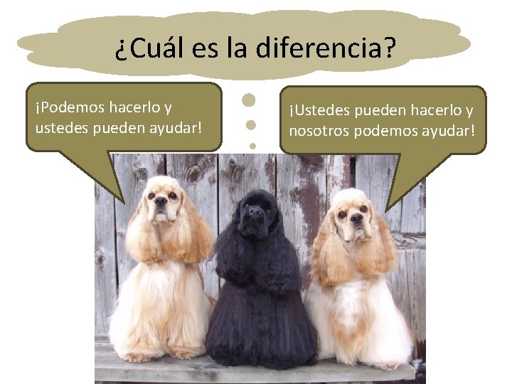 ¿Cuál es la diferencia? ¡Podemos hacerlo y ustedes pueden ayudar! ¡Ustedes pueden hacerlo y