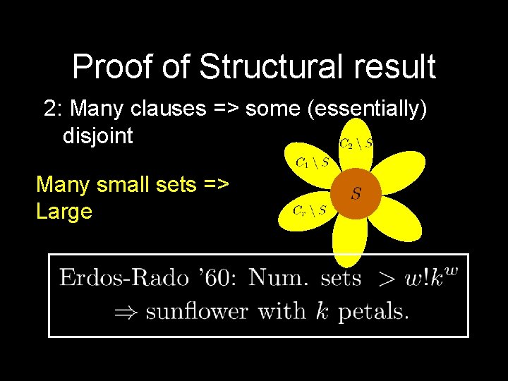 Proof of Structural result 2: Many clauses => some (essentially) disjoint Many small sets