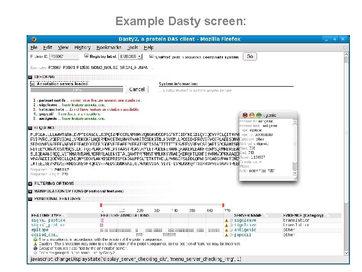 Example Dasty screen: 