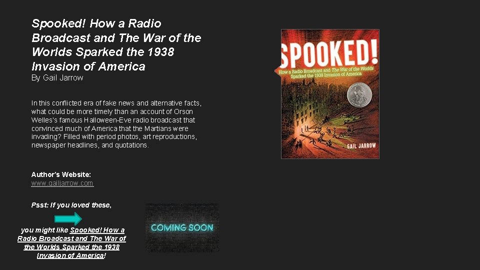 Spooked! How a Radio Broadcast and The War of the Worlds Sparked the 1938