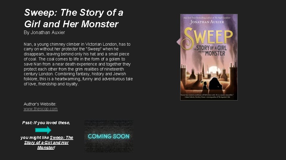 Sweep: The Story of a Girl and Her Monster By Jonathan Auxier Nan, a