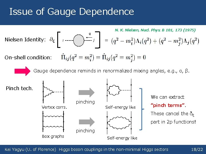 Issue of Gauge Dependence N. K. Nielsen, Nucl. Phys. B 101, 173 (1975) Nielsen