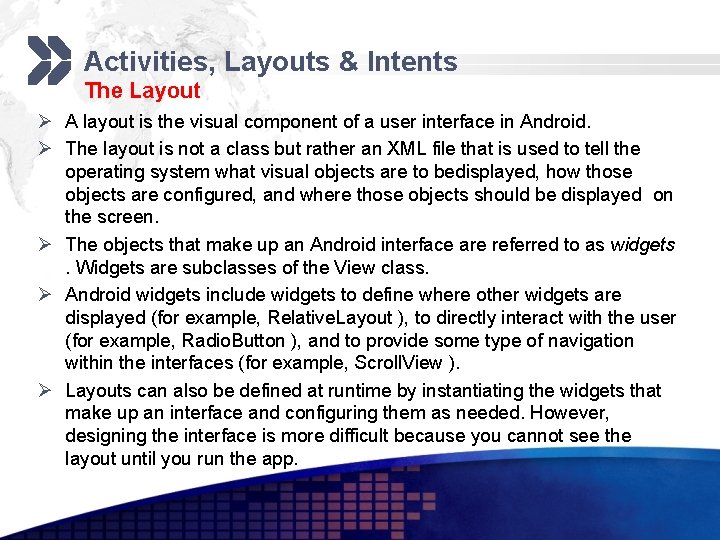 Mobile Application Development Chapter 4 Android Navigation and