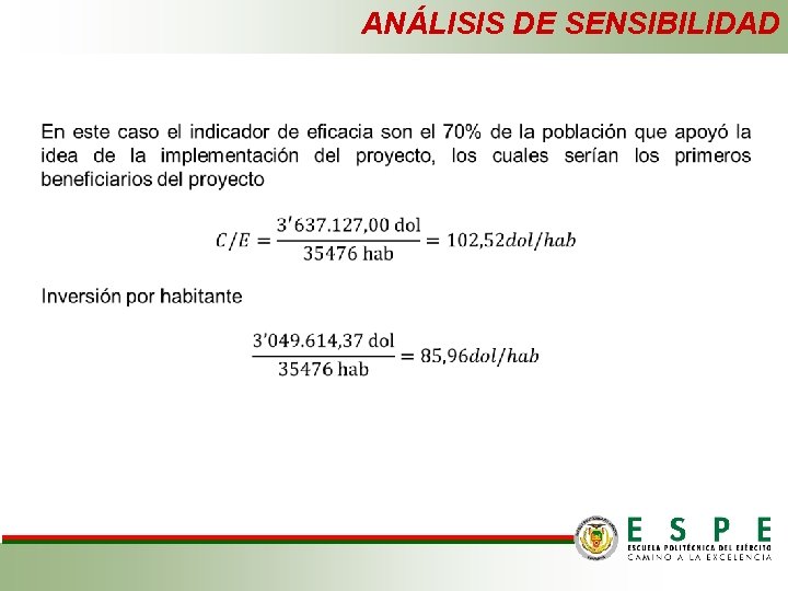 ANÁLISIS DE SENSIBILIDAD 