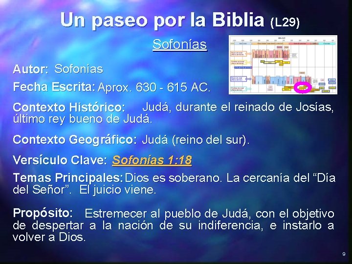 Un paseo por la Biblia (L 29) Sofonías Autor: Sofonías Fecha Escrita: Aprox. 630