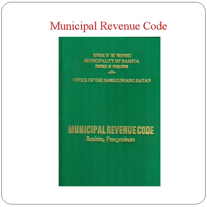 Municipal Revenue Code 