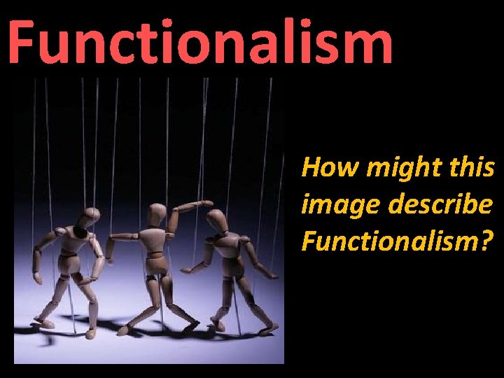 Functionalism How might this image describe Functionalism? 