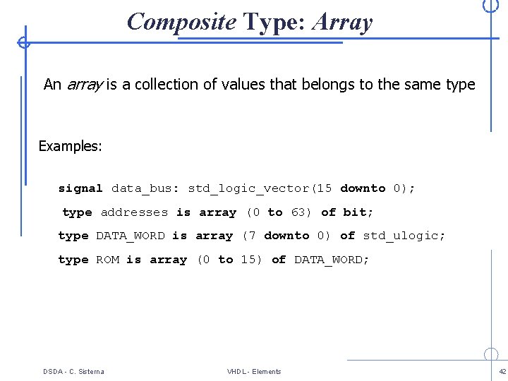 Composite Type: Array An array is a collection of values that belongs to the