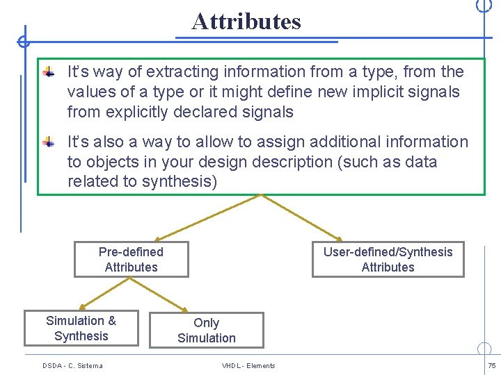 Attributes It’s way of extracting information from a type, from the values of a
