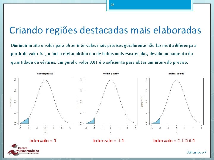 26 Criando regiões destacadas mais elaboradas Diminuir muito o valor para obter intervalos mais