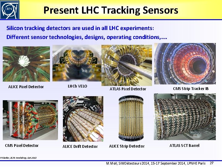 Present LHC Tracking Sensors Silicon tracking detectors are used in all LHC experiments: Different