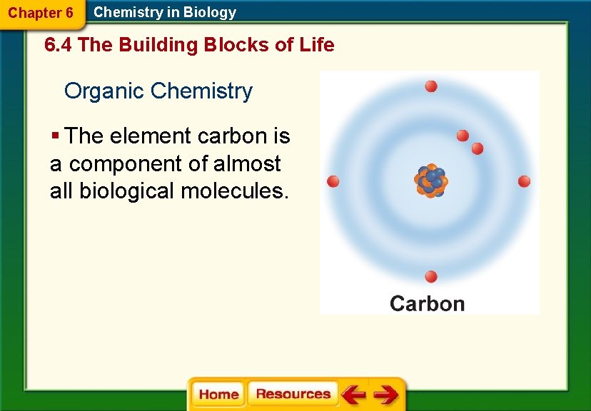 Chapter 6 Chemistry in Biology 6. 4 The Building Blocks of Life Organic Chemistry