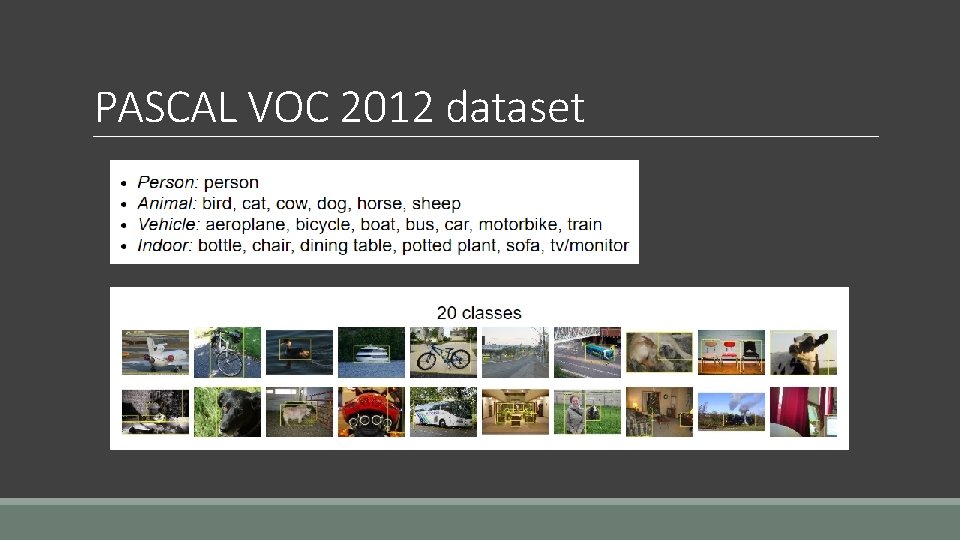 PASCAL VOC 2012 dataset 