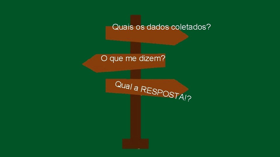 Quais os dados coletados? O que me dizem? Qual a RESP OSTA !? 