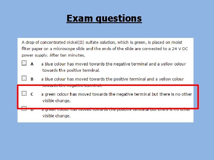 Exam questions 