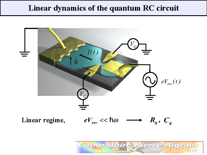 Linear dynamics of the quantum RC circuit Linear regime, 