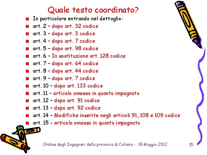 Quale testo coordinato? In particolare entrando nel dettaglio: art. 2 – dopo art. 32