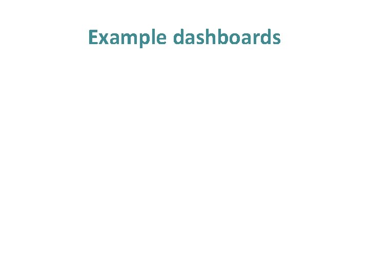 Example dashboards Example dashboards