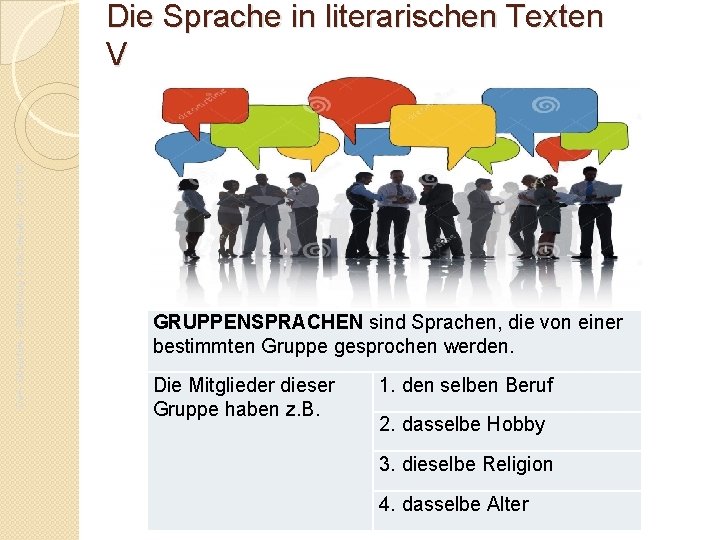 Da. F- Oberstufe – Einführung in die Literatur - JG. 01. 16 Die Sprache