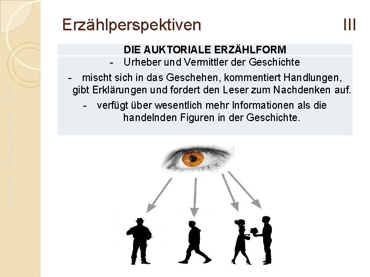 Da. F- Oberstufe – Einführung in die Literatur - JG. 01. 16 Erzählperspektiven III